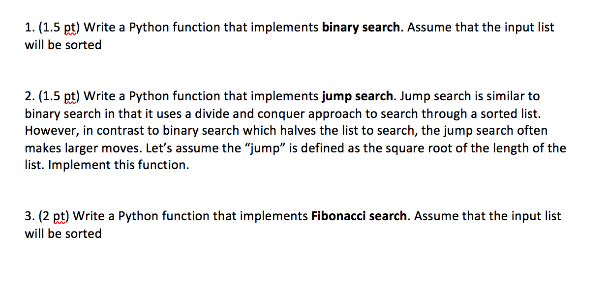 Solved 1. (1.5 pt) Write a Python function that implements | Chegg.com