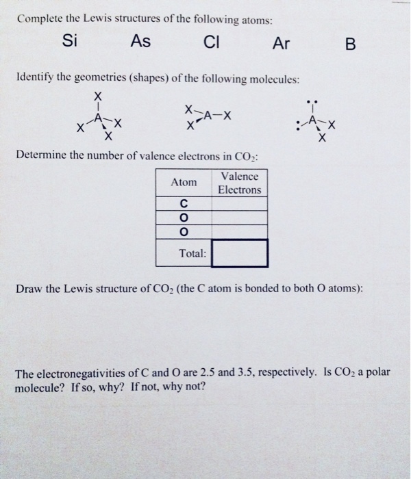 Solved Complete the Lewis structures of the following atoms: | Chegg.com