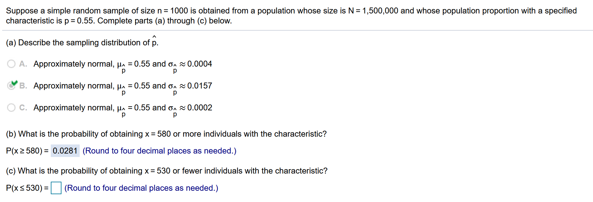 Solved Suppose a simple random sample of size n equals | Chegg.com