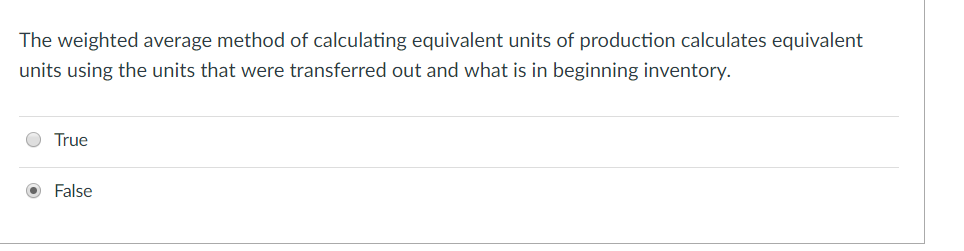 Solved The weighted average method of calculating equivalent | Chegg.com