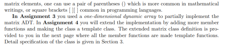 Solved 1 Introduction A m×n matrix is a two-dimensional | Chegg.com