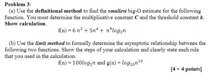 Solved Problem 3 (a) Use the definitional method to find the | Chegg.com