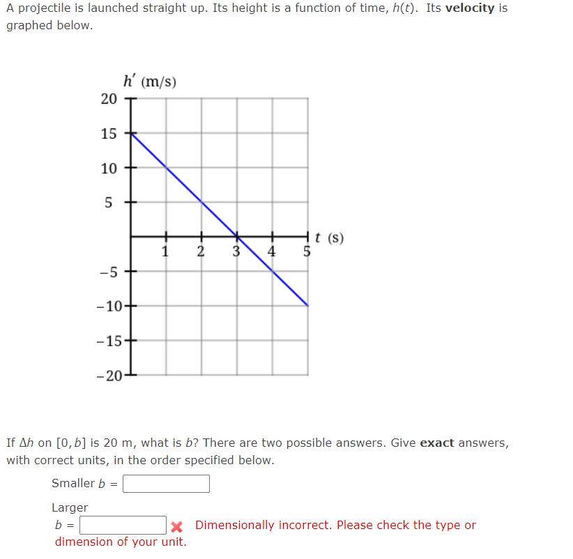 Solved A projectile is launched straight up. Its height is a | Chegg.com