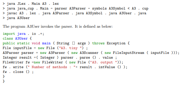 Solved This program is to parse Tiny programs using JavaCUP. | Chegg.com