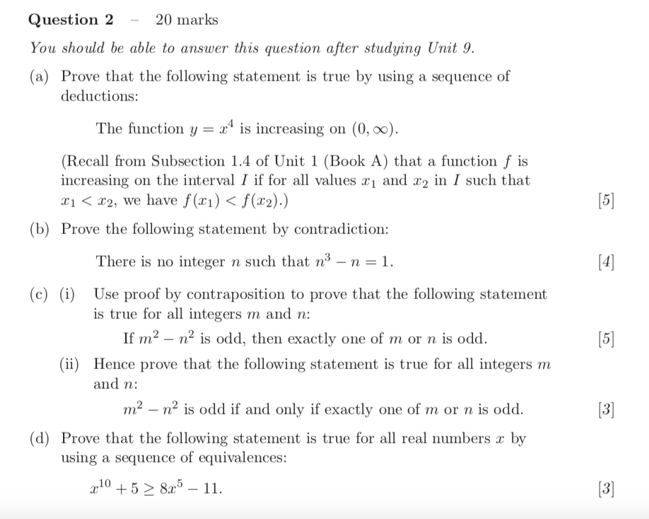 Solved Question 2 -20 marks You should be able to answer | Chegg.com