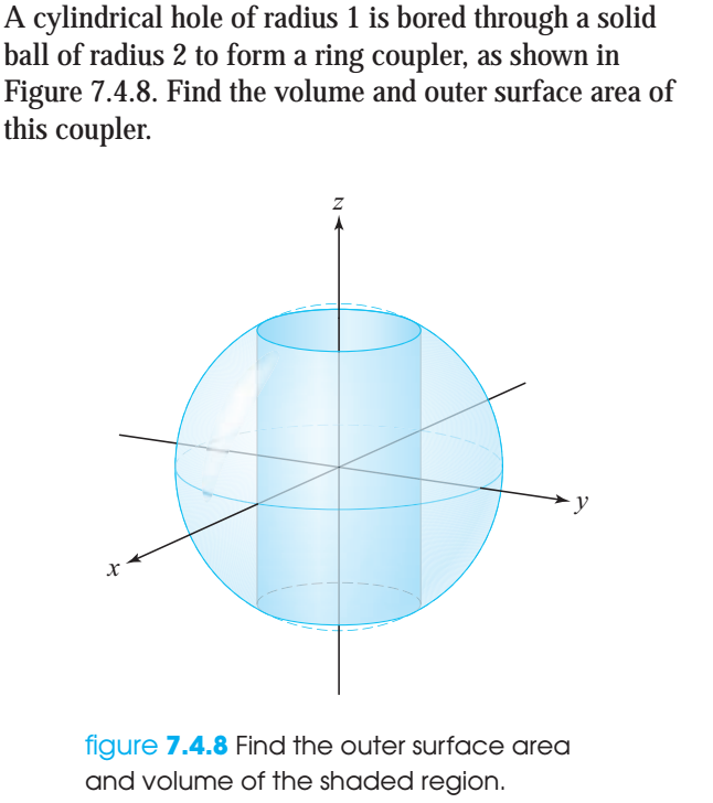 Solved A cylindrical hole of radius 1 is bored through a
