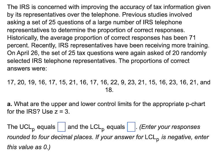 Solved The IRS is concerned with improving the accuracy of | Chegg.com