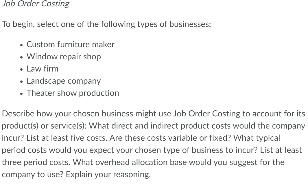 solved-job-order-costing-to-begin-select-one-of-the-chegg