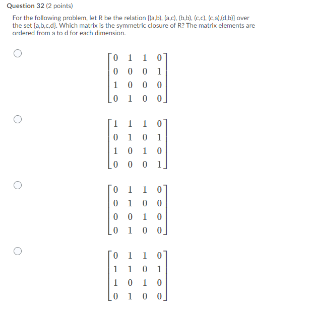 Solved Question 32 (2 Points) For The Following Problem, Let | Chegg.com