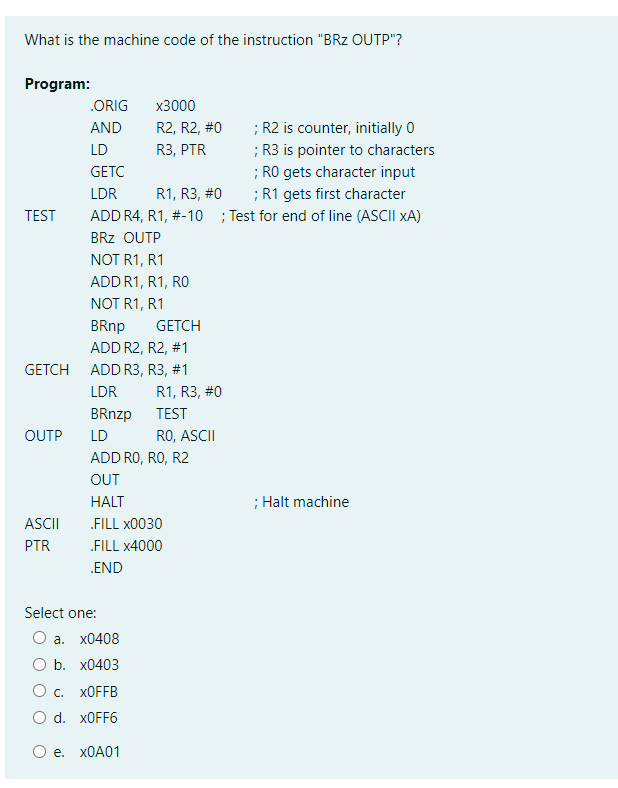 Solved What is the machine code of the instruction 