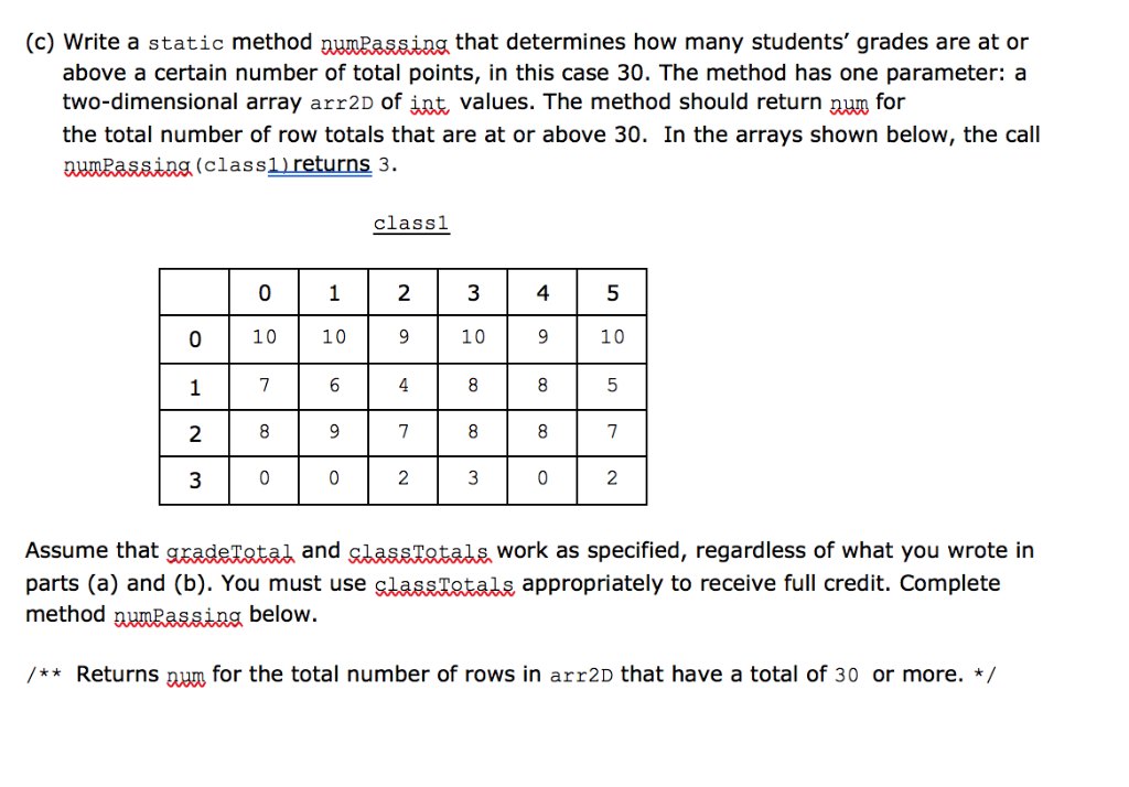 Solved AP Java FRQ Gradebook Directions SHOW ALL YOUR