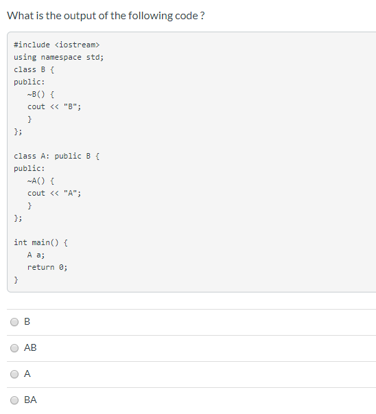 Solved What is the output of the following code? #include | Chegg.com