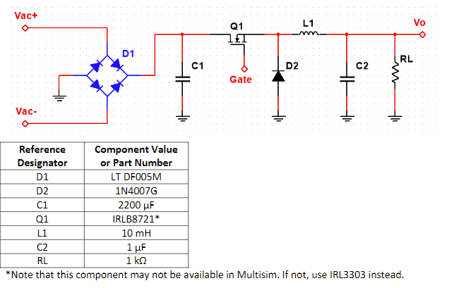 Solved Simulate the circuit below in Multisim. Use a 12Vrms, | Chegg.com