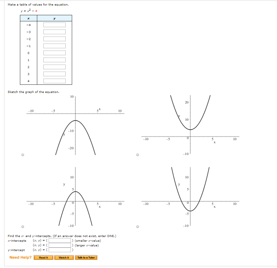 Solved Make A Table Of Values For The Equation Y 2 4 H Chegg Com