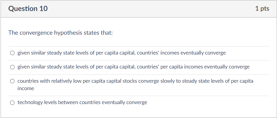 convergence hypothesis states