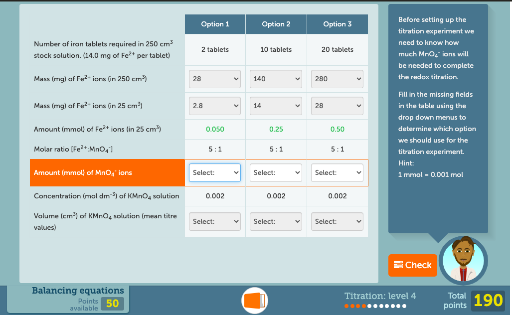 Option 1 Option 2 Option 3 Number of iron tablets | Chegg.com