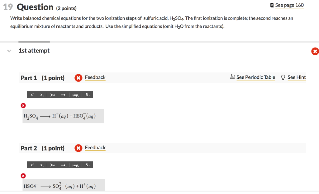 Solved 19 Question (2 points) e See page 160 Write balanced | Chegg.com