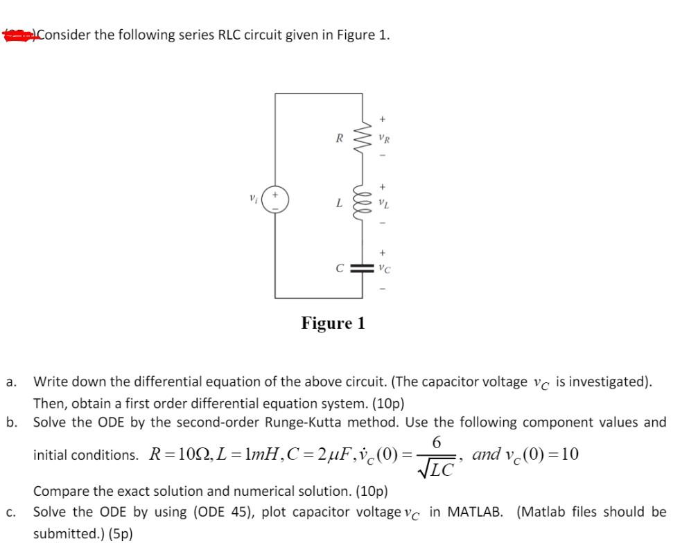 Solved Consider The Following Series RLC Circuit Given In | Chegg.com