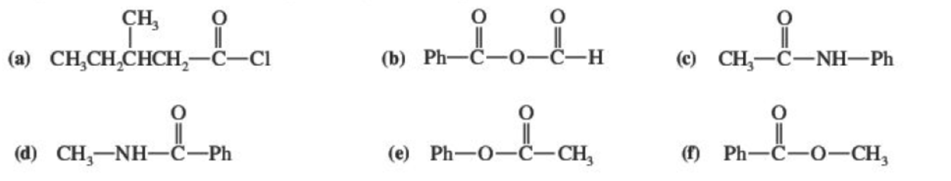Solved CH, O 1 (a) CH.CH_CHCH2-C- (b) Ph-C-0-C-H (c) | Chegg.com