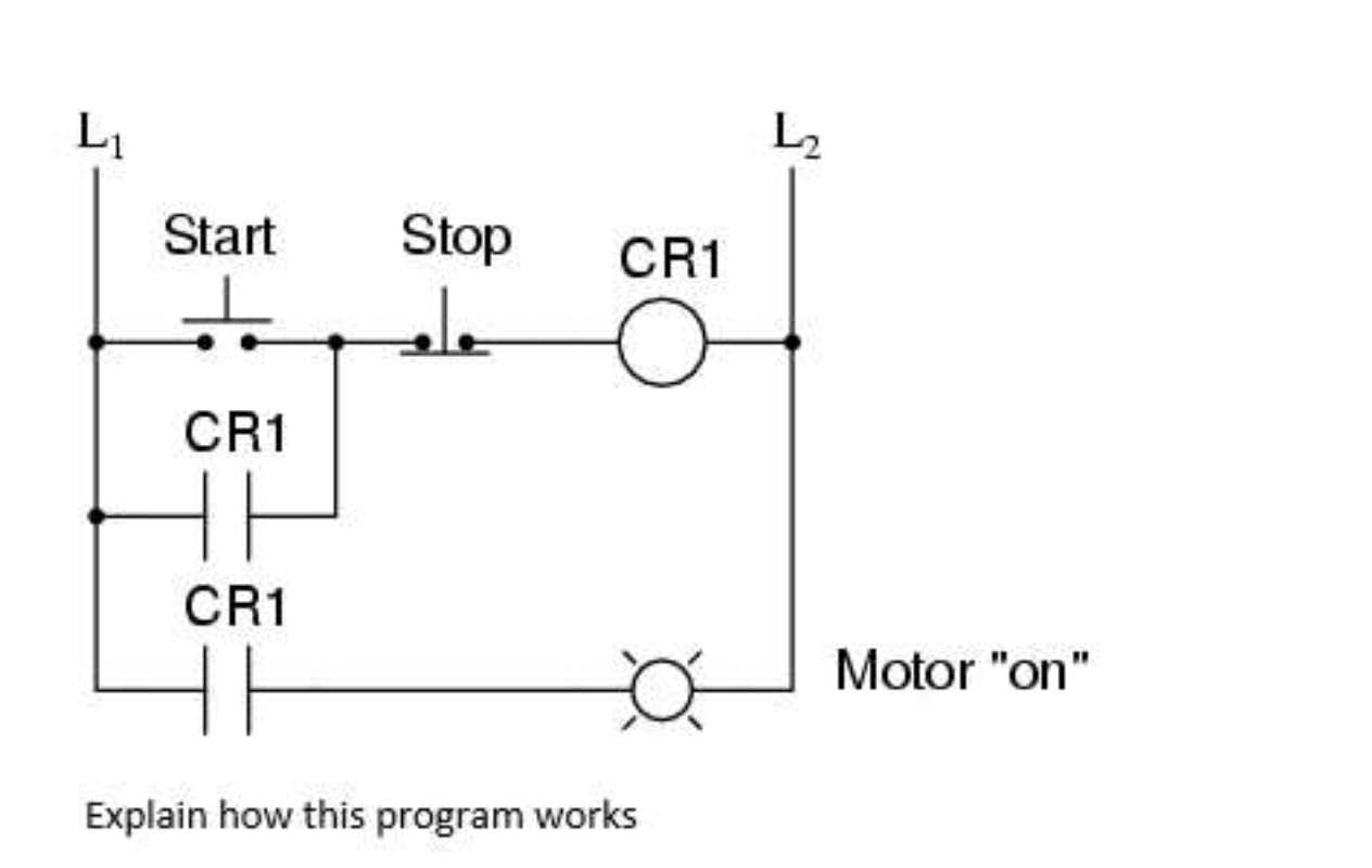 Solved Li Start Stop CR1 to عام CR1 HE CR1 11 Motor "on" | Chegg.com