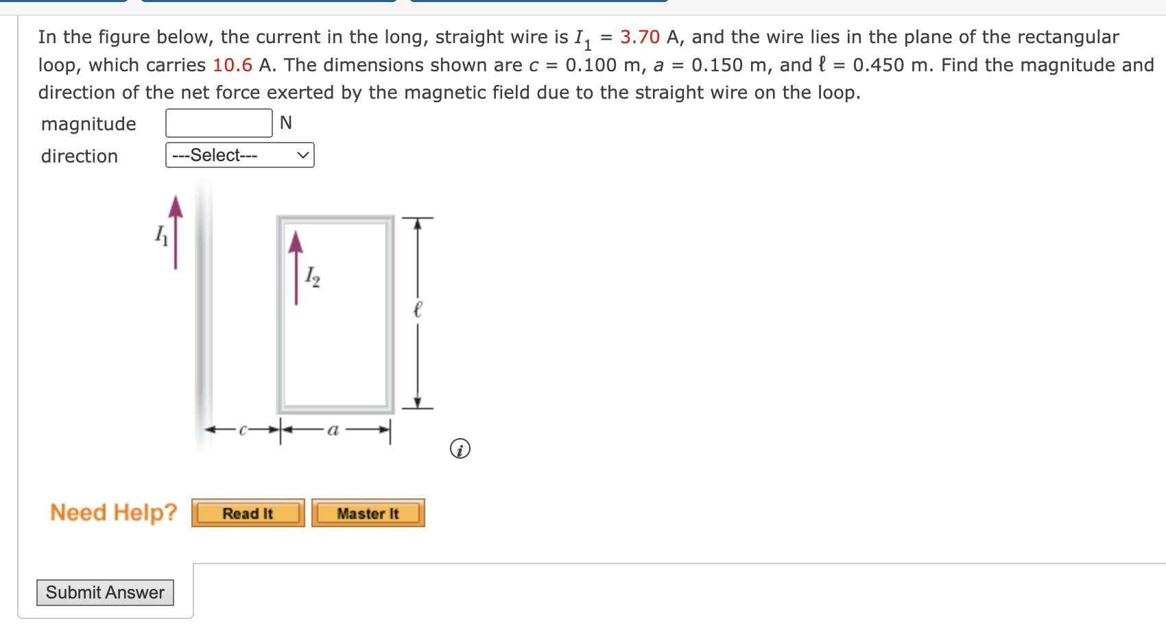 Solved In the figure below, the current in the long, | Chegg.com