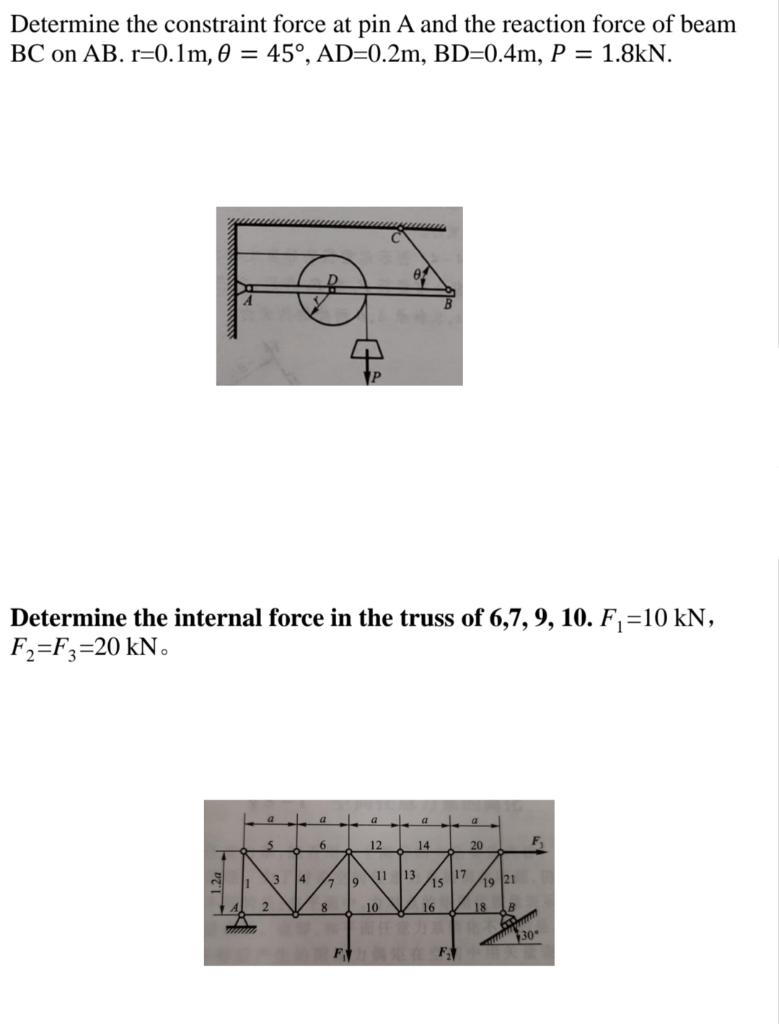 Solved Determine the constraint force at pin A and the | Chegg.com