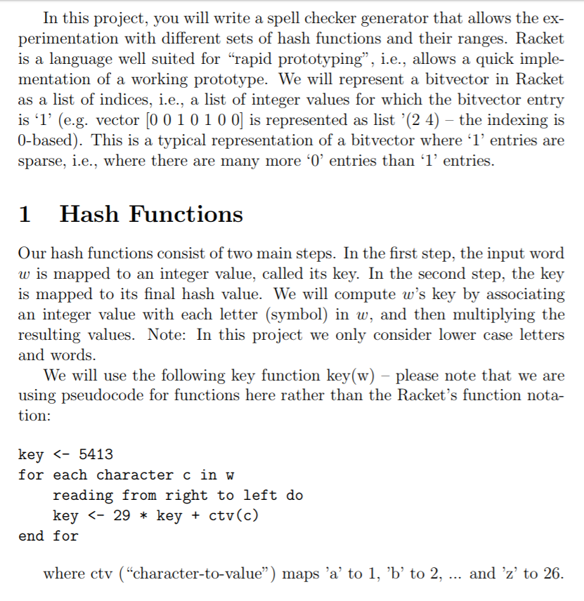 In this project, you will write a spell checker | Chegg.com