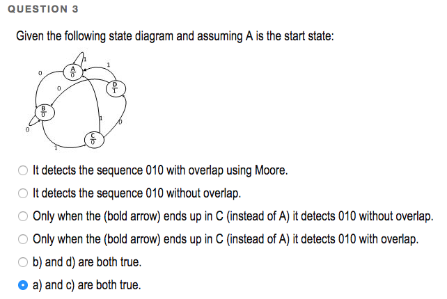 Solved QUESTION 3 Given the following state diagram and | Chegg.com