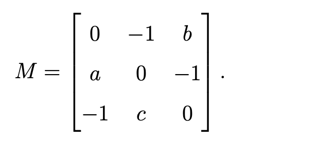 Solved M=⎣⎡0a−1−10cb−10⎦⎤(a) Find the replicator equations | Chegg.com