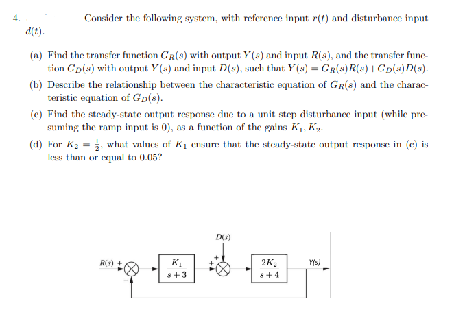 Solved 4. Consider the following system, with reference | Chegg.com