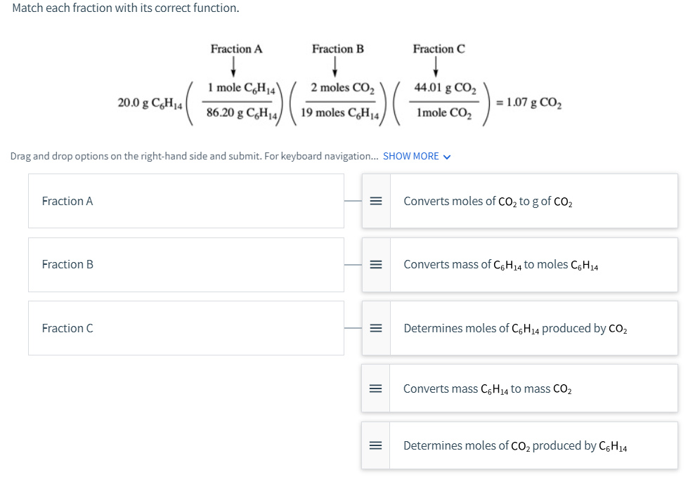 Solved Match each fraction with its correct function. Drag | Chegg.com