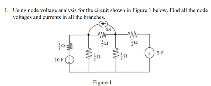 Solved 1. Using node voltage analysis for the circuit shown | Chegg.com