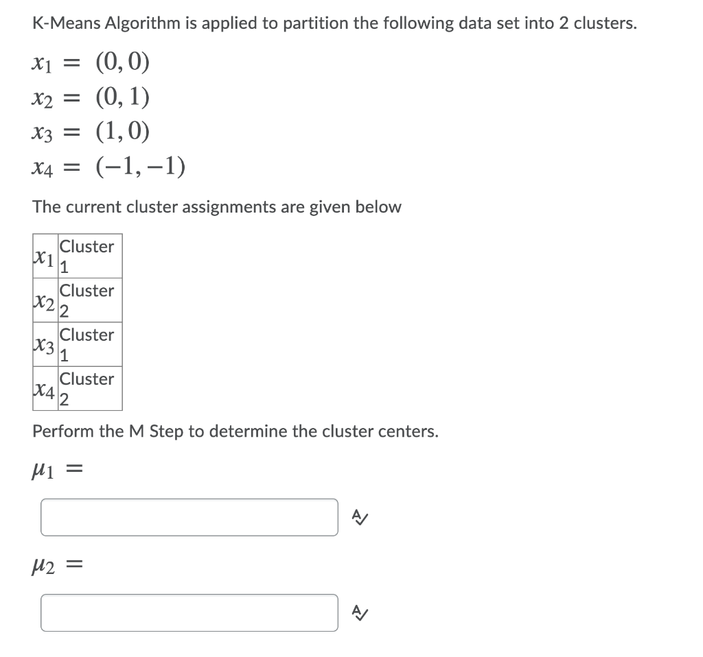 Solved K-Means Algorithm is applied to partition the | Chegg.com