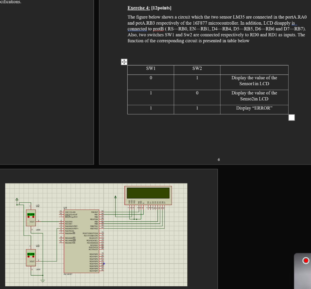 Exercise 4: [12points] The figure below shows a | Chegg.com