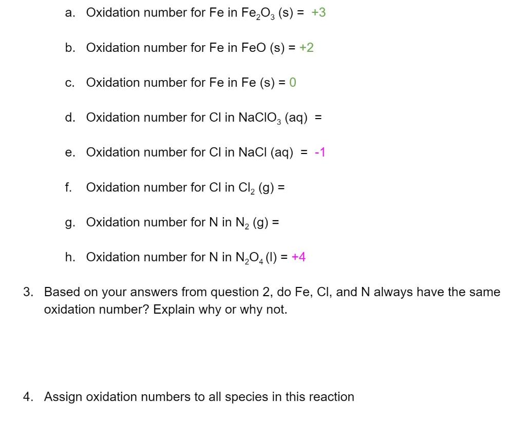 fe mno4 3 oxidation number