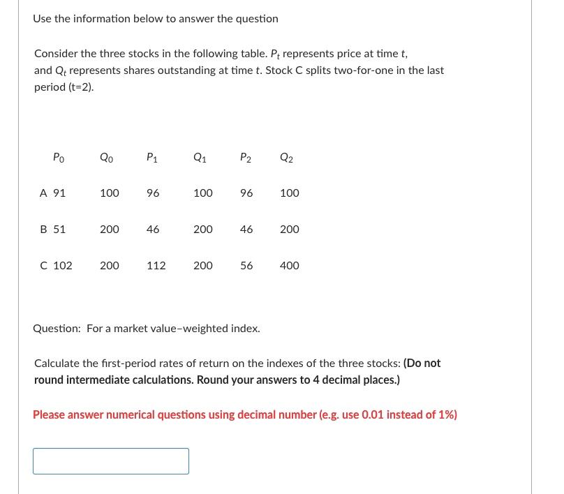 Solved Use The Information Below To Answer The Question | Chegg.com