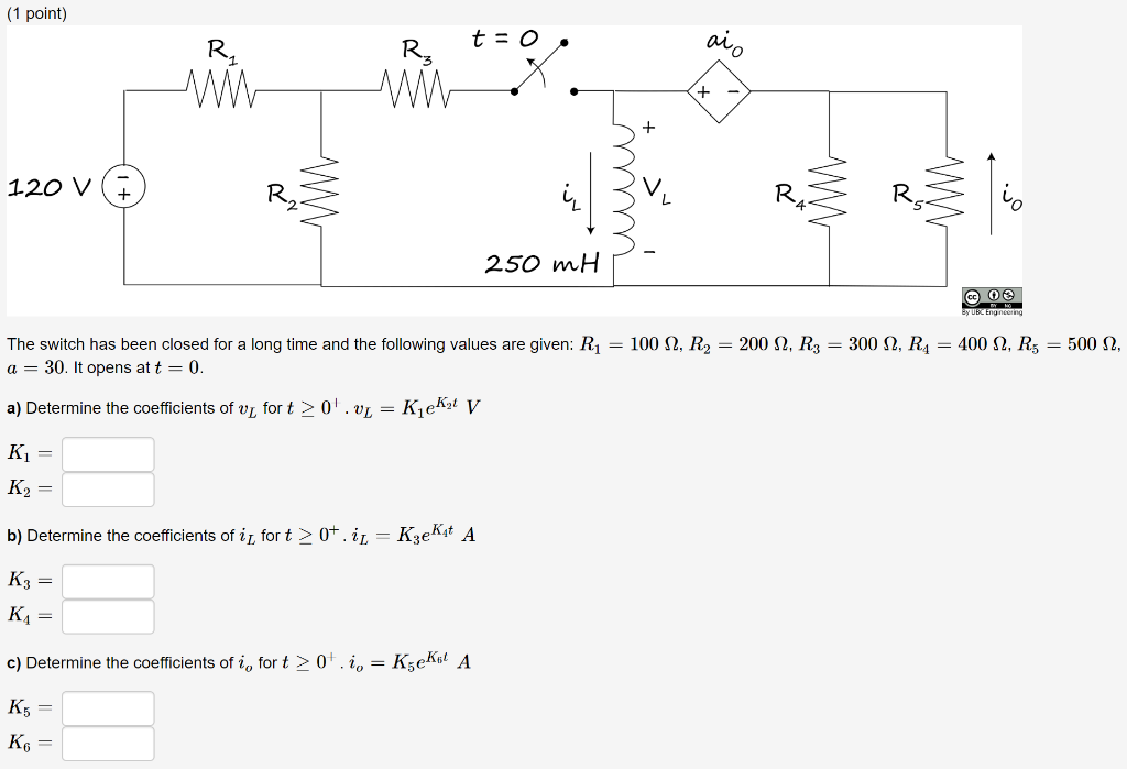 Solved 1 Point R T 0 1v 1 V 7 Rb Lb V Rb Rb Chegg Com