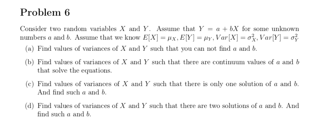 Solved Problem 6 Consider two random variables X and Y. | Chegg.com