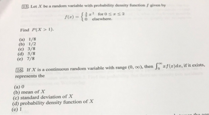 Solved Let X be a random variable with probability density | Chegg.com