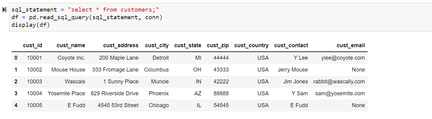 Solved customers table def ex26(): # Write an SQL statement | Chegg.com image.