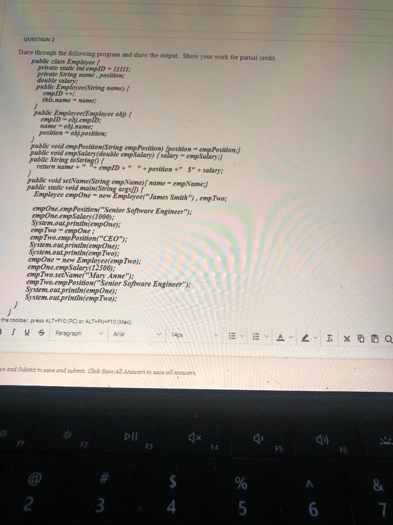 Solved QUESTION 2 Trace through the following program and | Chegg.com