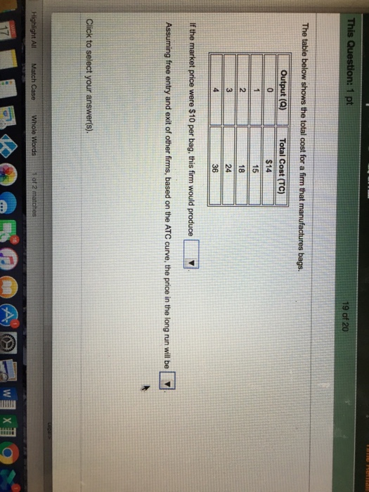 Solved This Question: 1 pt 19 of 20 The table below shows | Chegg.com