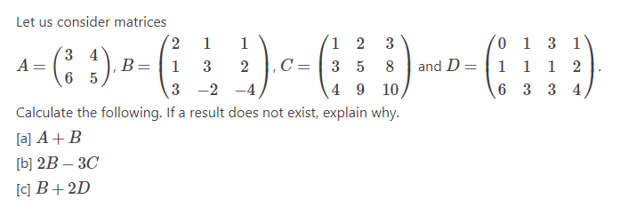 Solved Let us consider matrices | Chegg.com