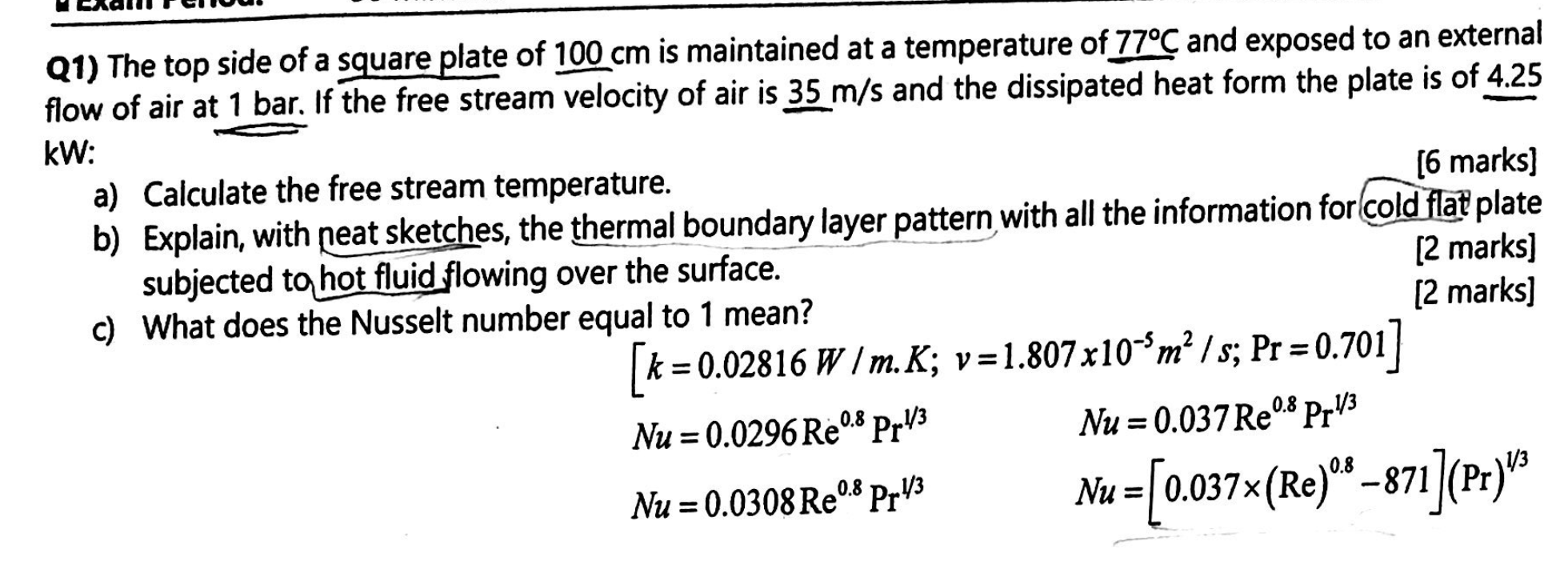 Solved Q1) The top side of a square plate of 100 cm is | Chegg.com