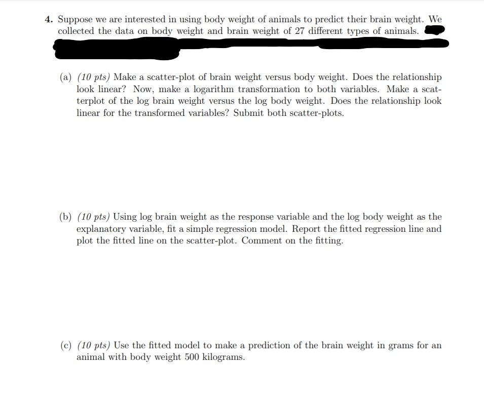 Solved I have included a picture of the data set needed for | Chegg.com