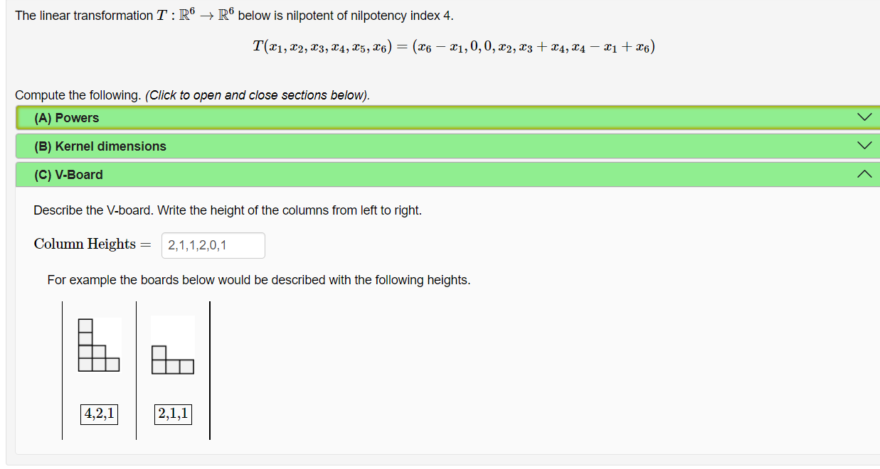 Solved The linear transformation T:R6 R below is nilpotent | Chegg.com