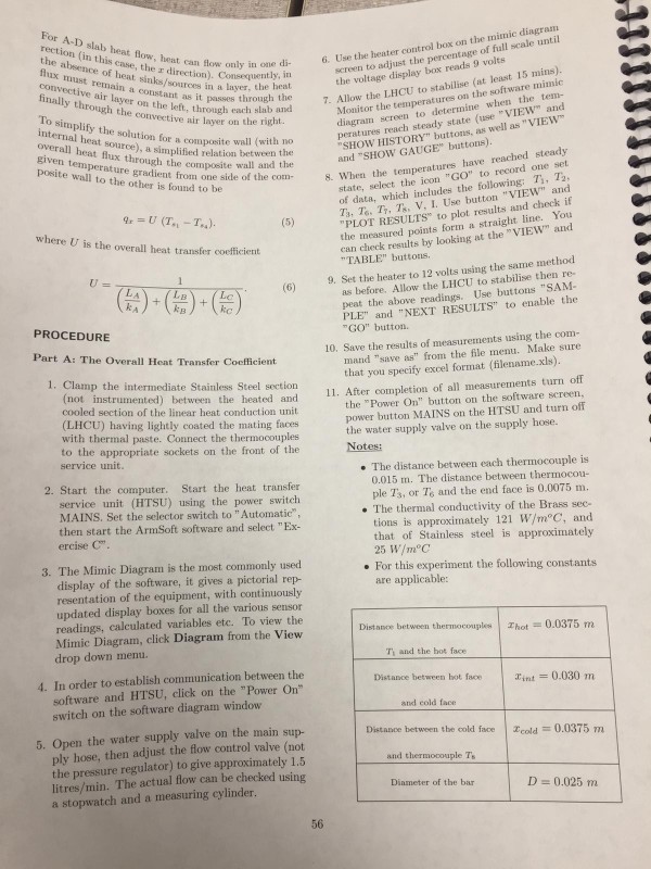 Solved EXPERIMENT 104 しー REFERENCES LINEAR HEAT CONDUCTION: | Chegg.com