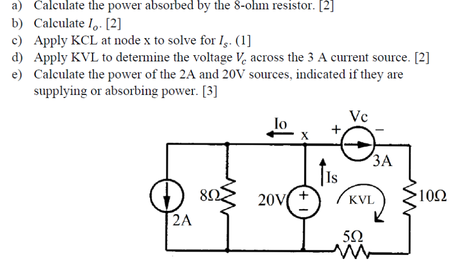 Solved a) Calculate the power absorbed by the 8-ohm | Chegg.com