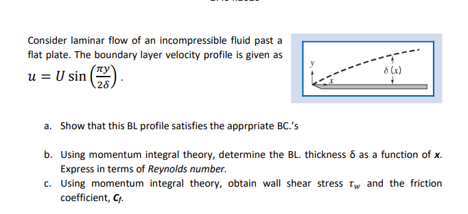 Solved Consider laminar flow of an incompressible fluid past | Chegg.com