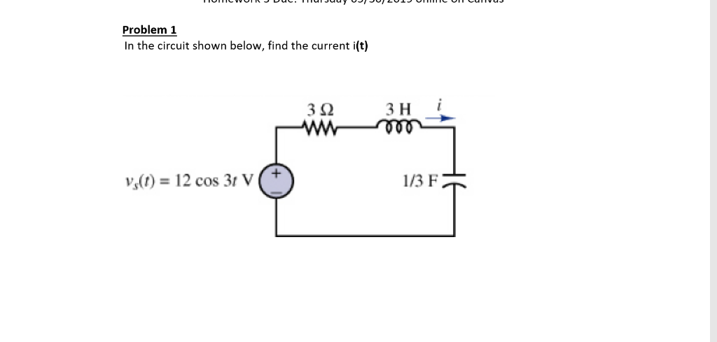 Solved Problem 1 In The Circuit Shown Below, Find The | Chegg.com